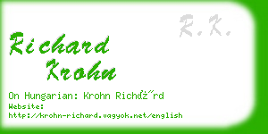 richard krohn business card